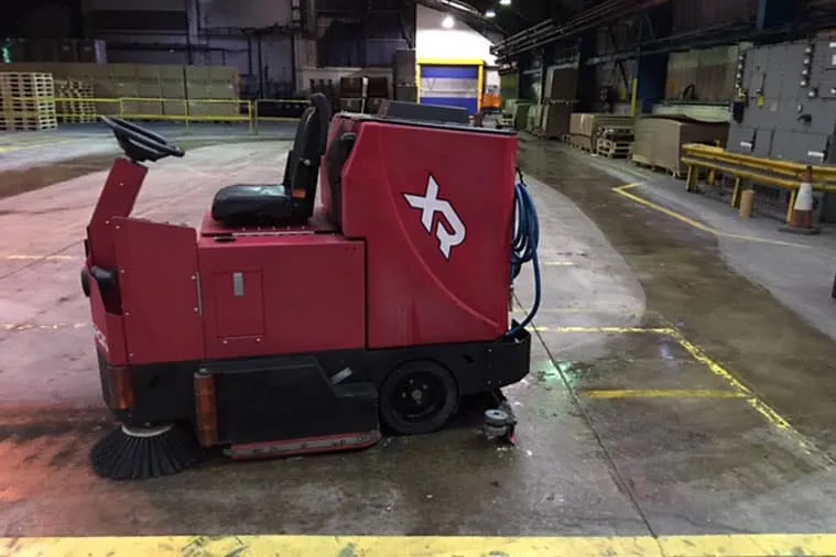 Clean warehouse floor